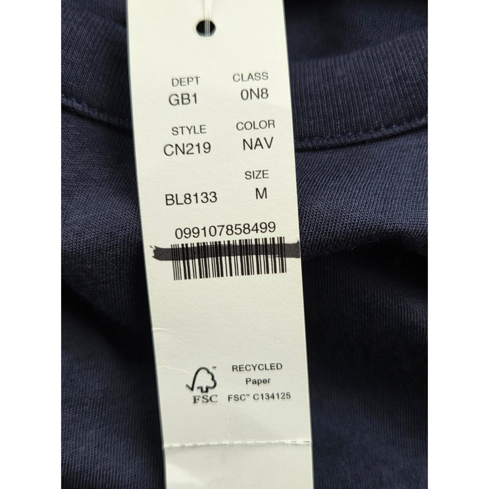 J. Crew Short Sleeve Pajama Top Tissue Crepe Cotton Womens M Navy Blue NWT CN219 - Picture 5 of 6